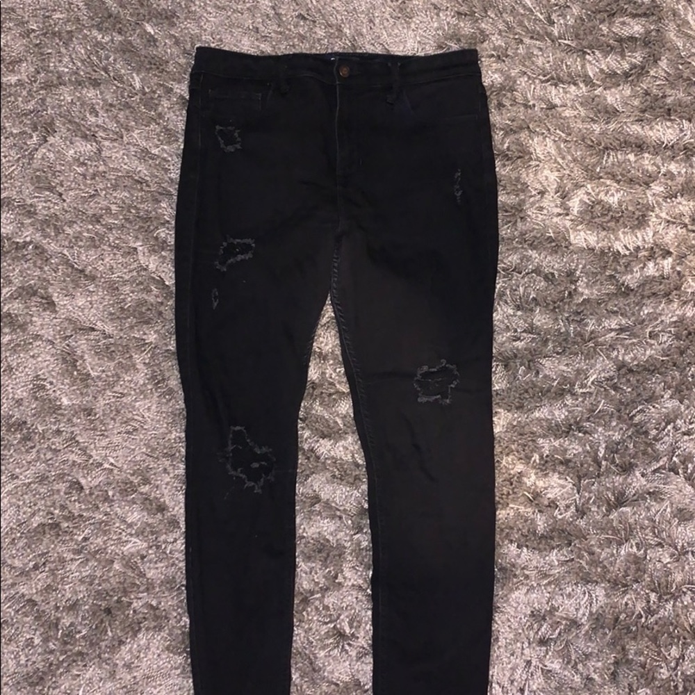 Hollister black super high waisted jeans